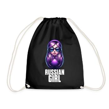 Russian Girl! Russland Matrjoschka Russisch für - Turnbeutel - Schwarz - Vorne