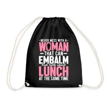 Funny Embalming Girl Funeral Director Mortuary - Drawstring Bag - black - Front