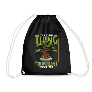 It's A Bonsai Thing Bonsai Pots Penjing Indoor - Drawstring Bag - black - Front