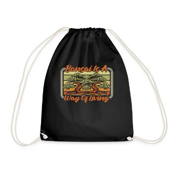 Bonsai Is A Way Of Living Penjing Indoor Bonsai - Drawstring Bag - black - Front