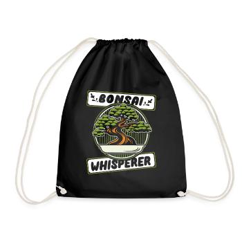 Bonsai Whisperer Bonsai Pots Penjing Indoor - Drawstring Bag - black - Front