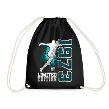 1973 Born Football Limited Edition Birthday - Drawstring Bag - black - Front
