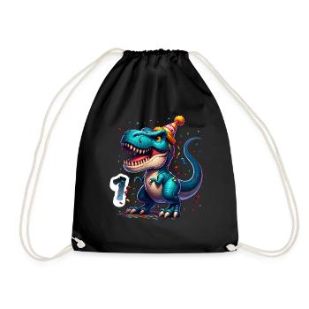 T Rex Dinosaure 1er Anniversaire Enfants Anniversaire - Sac de sport léger - noir - Devant