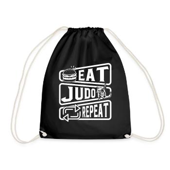Manger du judo répéter - Judo Fighter Judo Arts martiaux J - Sac de sport léger - noir - Devant