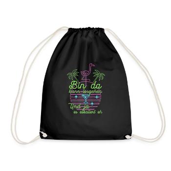Flamingo 'I'm there can start' Saying Girls' Night Out - Drawstring Bag - black - Front