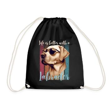 Labrador Labbi Dog Dog Owner Family Dog Fun - Drawstring Bag - black - Front