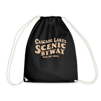 Cascade Lakes Scenic Byway Road Trip Squad - Drawstring Bag - black - Front