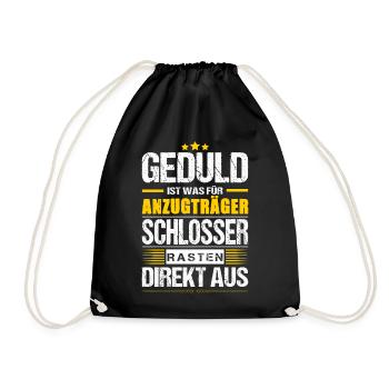 Geduld Ist Was Für Anzugträger Schlosser Spruch - Turnbeutel - Schwarz - Vorne