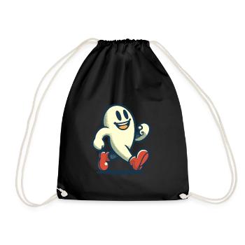 Funny Vintage Ghost Retro Art Style - Drawstring Bag - black - Front