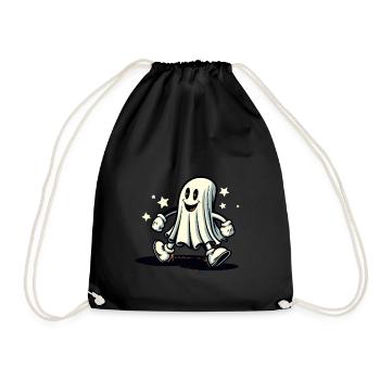 Funny Vintage Ghost Retro Art Style Halloween - Turnbeutel - Schwarz - Vorne