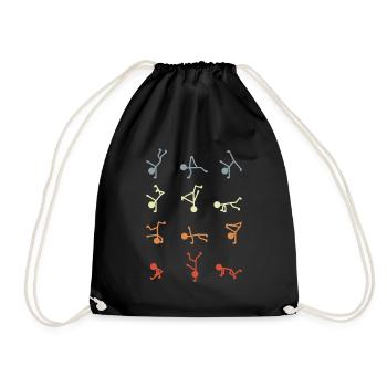 Figurines bâton breakdancer - Sac de sport léger - noir - Devant