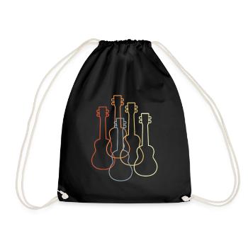 Vintage Ukuleles - Drawstring Bag - black - Front