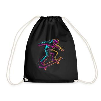 dessin de skateboarder de dessin animé - Sac de sport léger - noir - Devant