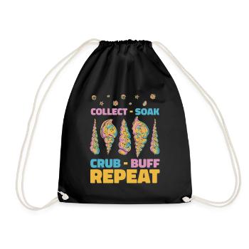 Collect Soak Crub Repeat Bivalvia Seashell - Drawstring Bag - black - Front