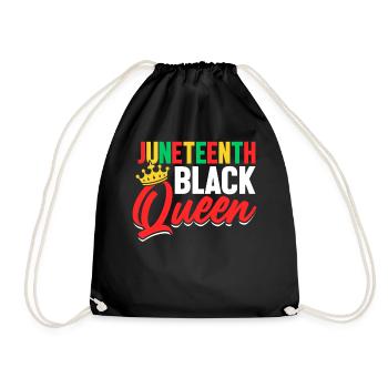 Juneteenth Black Queen Melanin Black History Afro - Drawstring Bag - black - Front