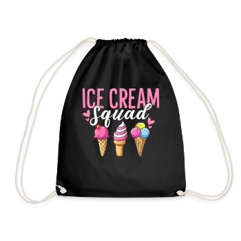 Ice Cream Squad Sommer Snacks Lustiges Eis - Turnbeutel - Schwarz - Vorne