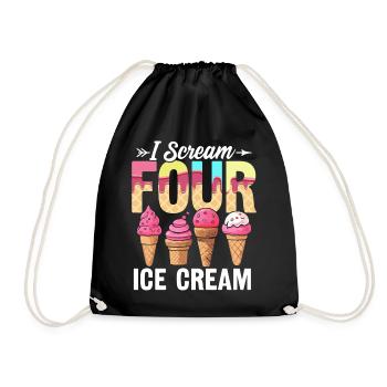 Je crie quatre glaces drôle 4e anniversaire La Reine des neiges - Sac de sport léger - noir - Devant