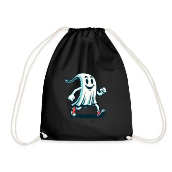 Lustiger Vintage Geist Retro Kunststil - Turnbeutel - Schwarz - Vorne