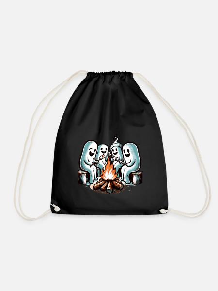 Lustige Halloween Geister Am Lagerfeuer - Turnbeutel - Schwarz