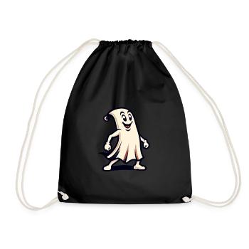 Lustiger Vintage Geist Retro Art Style - Turnbeutel - Schwarz - Vorne