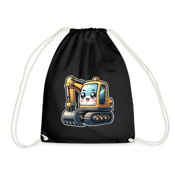 Excavator - Drawstring Bag - black - Front