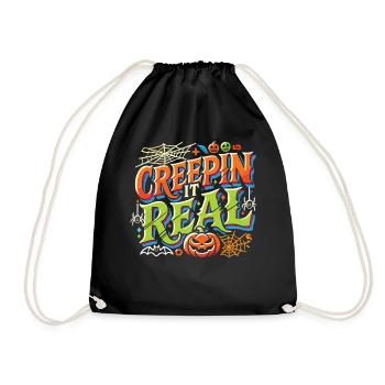 Creepin' It Real - Colorful Playful Halloween Shirt - Drawstring Bag - black - Front