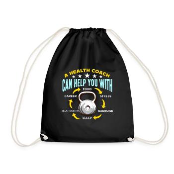 A Health Coach Can Help You With Fitness Trainer - Drawstring Bag - black - Front