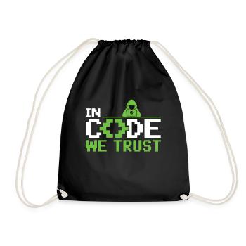 In Code We Trust - Ethical Hacker Cybersecurity - Drawstring Bag - black - Front
