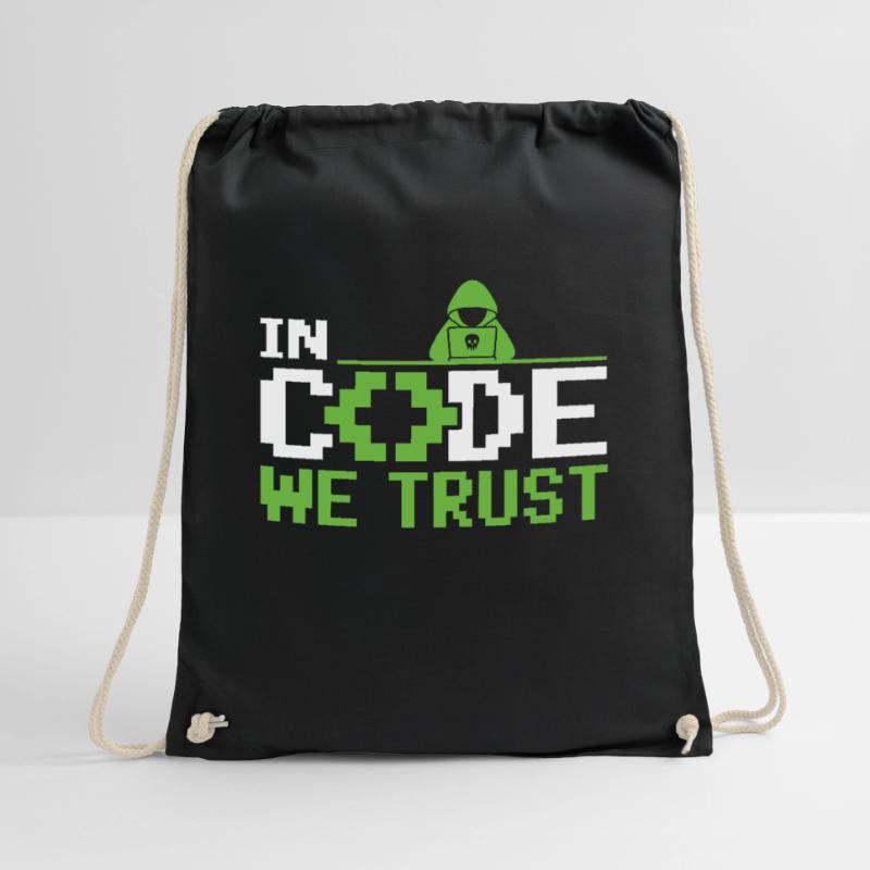 In Code We Trust - Ethical Hacker Cybersecurity Drawstring Bag