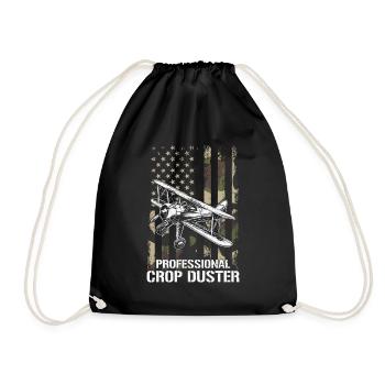 crop dusting American flag, cropdusting - Turnbeutel - Schwarz - Vorne