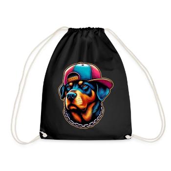Dog - Drawstring Bag - black - Front