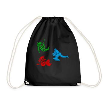 Judo fighter Judo Silhouette Judo Judoka - Drawstring Bag - black - Front