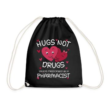 Pharmacist | Hugs not Drugs - Drawstring Bag - black - Front