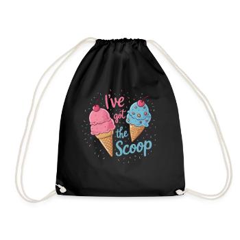 I've Got the Scoop Gender Reveal Ice cream Themed - Drawstring Bag - black - Front
