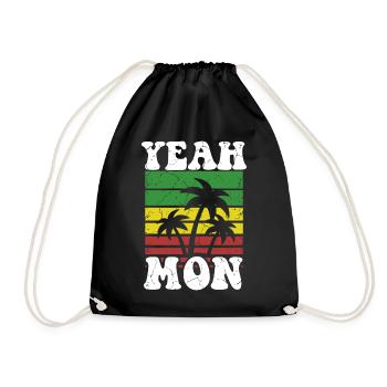 oui Lun Jamaïcain Vintage Coucher de soleil Jamaïque Vacances - Sac de sport léger - noir - Devant