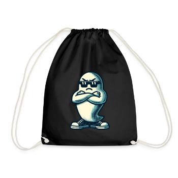 Cool Ghost Vintage Art Style Funny Halloween - Turnbeutel - Schwarz - Vorne