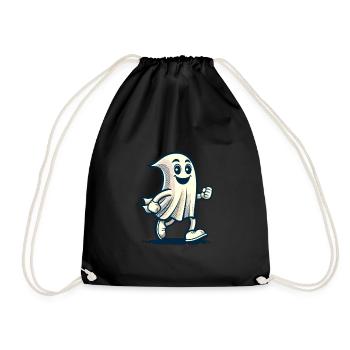 Drôle Vintage Fantôme Rétro Art Style Halloween - Sac de sport léger - noir - Devant