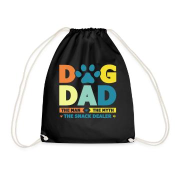 Vintage Dog Dad Dog Lover Animal Lovers Dog - Drawstring Bag - black - Front