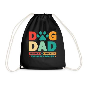 Vintage Dog Dad Dog Lover Animal Lovers Dog - Drawstring Bag - black - Front