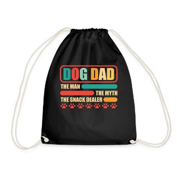 Vintage Dog Dad Dog Lover Animal Lovers Dog - Drawstring Bag - black - Front