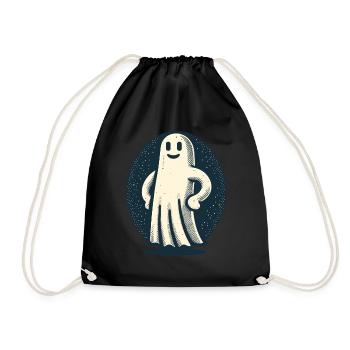 Funny Vintage Ghost Retro Art Style - Drawstring Bag - black - Front