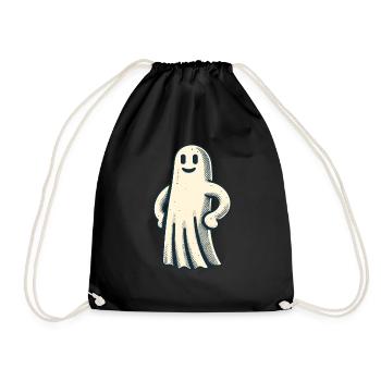 Lustiger Vintage Geist Retro Art Style Halloween - Turnbeutel - Schwarz - Vorne