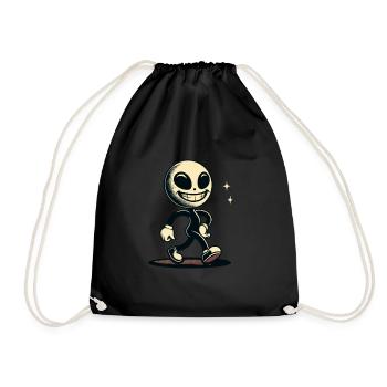 Retro Vintage Alien Halloween Costume Decoration - Drawstring Bag - black - Front
