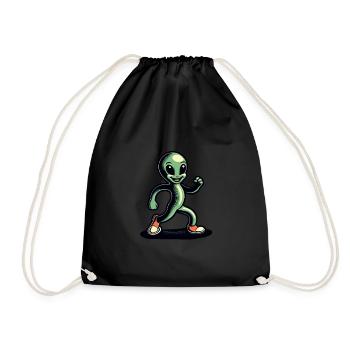 Retro Vintage Alien Halloween Costume Decoration - Drawstring Bag - black - Front