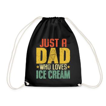 Crème glacée papa Dessert glacé Rétro Sucette glacée - Sac de sport léger - noir - Devant