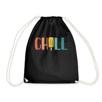 Chill Funny Frozen Dessert Retro Popsicles Summer - Drawstring Bag - black - Front