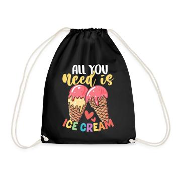 Tout ce dont vous avez besoin, c’est d’une glace drôle chérie d’été - Sac de sport léger - noir - Devant