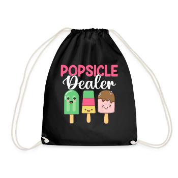 Eis am Stiel Händler Eis Pop Gefrorenes Dessert Lustiges Eis - Turnbeutel - Schwarz - Vorne