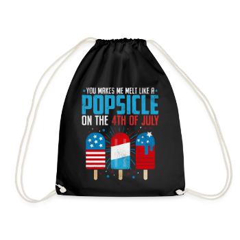 You Make Me Melt Like A Popsicle On The 4th Of - Drawstring Bag - black - Front