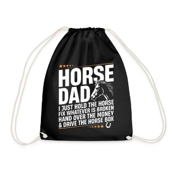 Pferd Papa Lustig Reiten Reiter Reiten Papa - Turnbeutel - Schwarz - Vorne